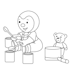 Playing Music Charley And Mimmo Free Coloring Page for Kids