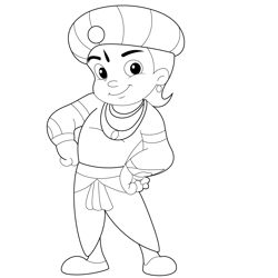 Chhota Bheem Nice Look Free Coloring Page for Kids