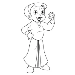Chota Bheem 1 Free Coloring Page for Kids