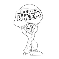 Chota Bheem 3 Free Coloring Page for Kids