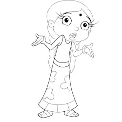 Chutki Confused Free Coloring Page for Kids