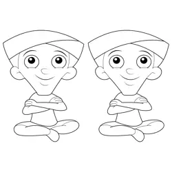 Dholu And Bholu Free Coloring Page for Kids