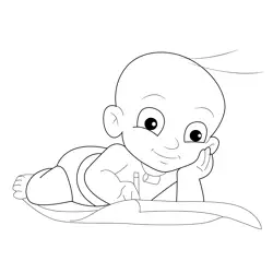 Raju Writing Free Coloring Page for Kids