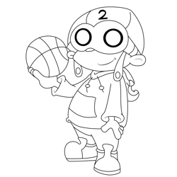 Numbuh 2 Basketball Free Coloring Page for Kids