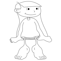 Numbuh 3 Sitting Free Coloring Page for Kids