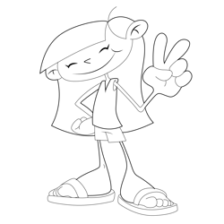 Numbuh 3 Swimsuit Free Coloring Page for Kids