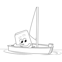 Blue In The Sea Colourblocks Free Coloring Page for Kids