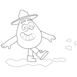 Brown Kicking Mud In Mud Puddles Colourblocks Free Coloring Page for Kids
