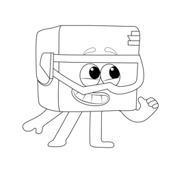 Cyan Colourblocks Free Coloring Page for Kids