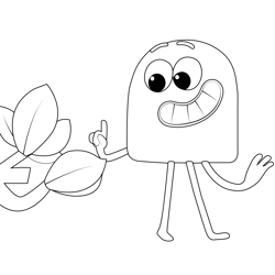 Green Plant Colourblocks Free Coloring Page for Kids