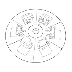 Meeting In Colour Wheels Colourblocks Free Coloring Page for Kids