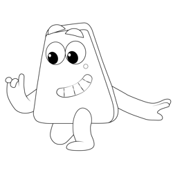 Purple Staying On Floor Colourblocks Free Coloring Page for Kids