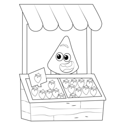 Red Selling Red Sweet Stawberry Colourblocks Free Coloring Page for Kids