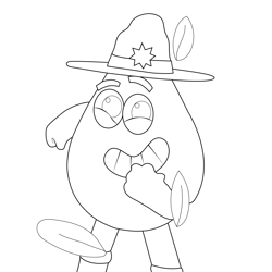 Showering Coffe Beans On Brown Head Colourblocks Free Coloring Page for Kids