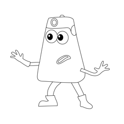 Violet Hand Up Colourblocks Free Coloring Page for Kids