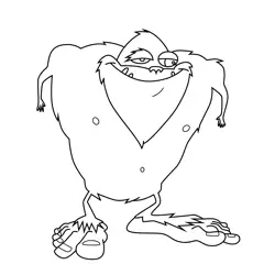 Bigfoot Courage the Cowardly Dog Free Coloring Page for Kids