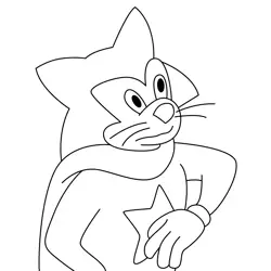 Courageous Cat 2 Free Coloring Page for Kids