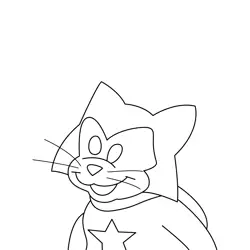 Courageous Cat 4 Free Coloring Page for Kids
