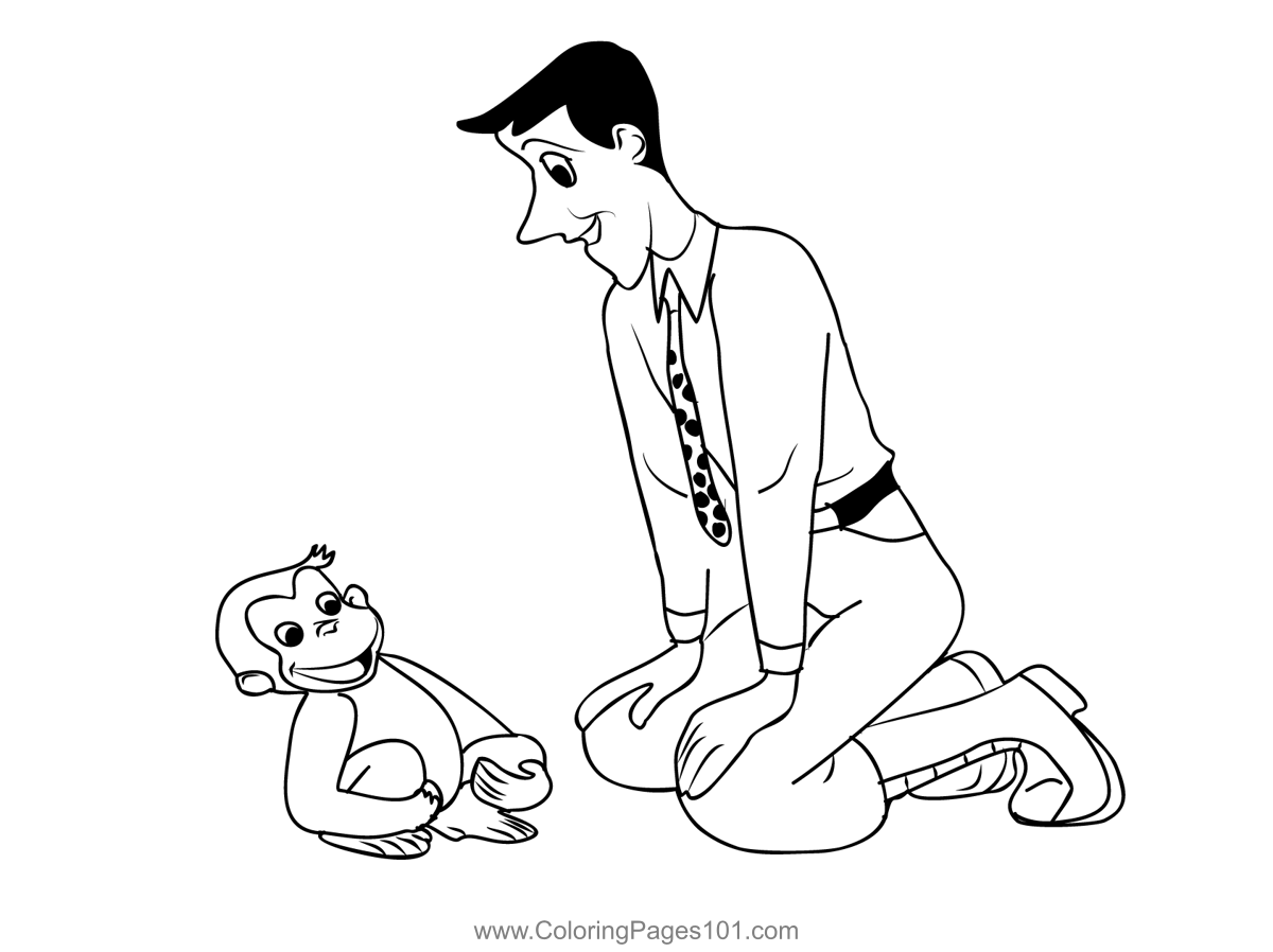 Curious George 1 Coloring Page for Kids - Free Curious George Printable ...