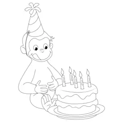 George Birthday Free Coloring Page for Kids
