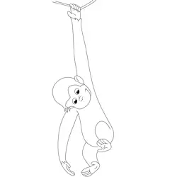 George Hanging Down Free Coloring Page for Kids