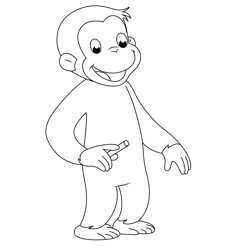 George Having A Chalk Free Coloring Page for Kids