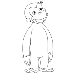 George Laughing Free Coloring Page for Kids