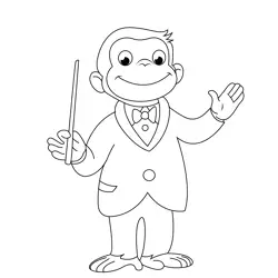George Leads The Band Free Coloring Page for Kids