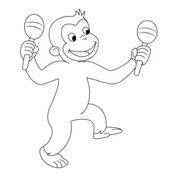 George Playing Shaker Free Coloring Page for Kids