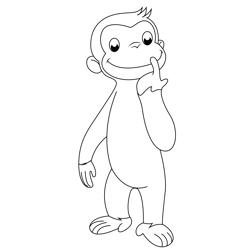 George Thinking Free Coloring Page for Kids