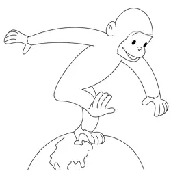 George Walking Free Coloring Page for Kids