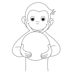 George With A Ball Free Coloring Page for Kids