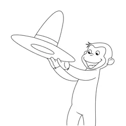 George With A Hat Free Coloring Page for Kids