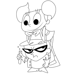 Dexter And Dee Dee Free Coloring Page for Kids