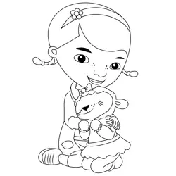 Dottie And Lambie Free Coloring Page for Kids