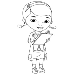 Dottie Writing Free Coloring Page for Kids