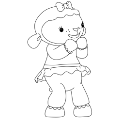 Smiling Lambie Free Coloring Page for Kids