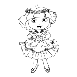 Dora The Explorer 1 Free Coloring Page for Kids