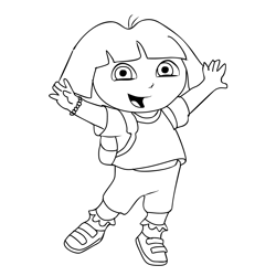 Dora The Explorer 3 Free Coloring Page for Kids