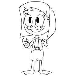 Della Duck 3 Free Coloring Page for Kids
