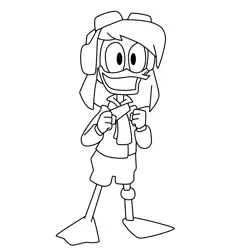 Della Duck Free Coloring Page for Kids