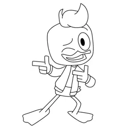 Dewey Duck Free Coloring Page for Kids