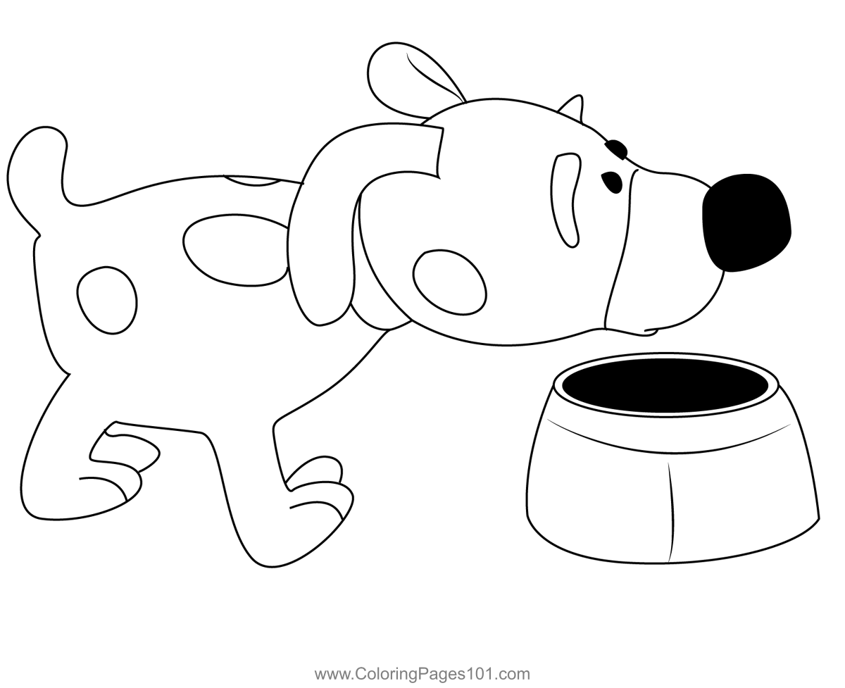 Dog Eating Coloring Page for Kids - Free Engie Benjy Printable Coloring ...