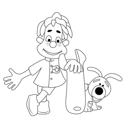 Engie Benjy And Dog Free Coloring Page for Kids