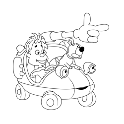 Engie Benjy Driving Car Free Coloring Page for Kids