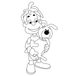 Engie Benjy With Toy Free Coloring Page for Kids