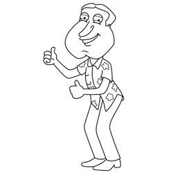 Glenn Quagmire Family Guy Free Coloring Page for Kids