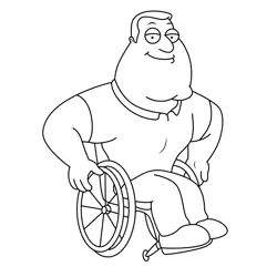 Joe Swanson Family Guy Free Coloring Page for Kids