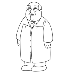 Judge Blackman Family Guy Free Coloring Page for Kids