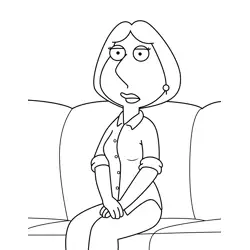 Lois Griffin Sitting Family Guy Free Coloring Page for Kids